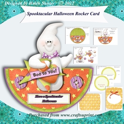 Spooktacular Halloween Rocker Card with Decoupage, Inserts and Envelope