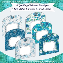 6 Christmas Envelopes 5.5 x 7.5 Inches for 5 x 7 Inch Cards