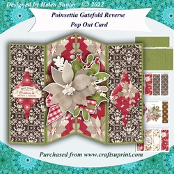 Poinsettia Gatefold Reverse Pop Out Card