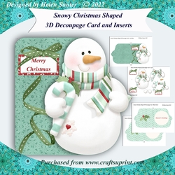 Snowy Christmas Shaped 3D Decoupage Card and Inserts