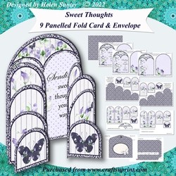 Sweet Thoughts 9 Panelled Fold Card and Envelope