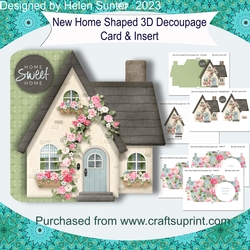 New Home Shaped Decoupage Card & Inserts