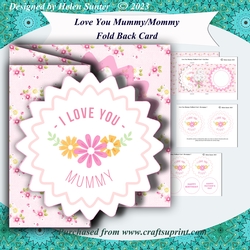 Floral Starburst Fold Back Card for Mummy or Mommy