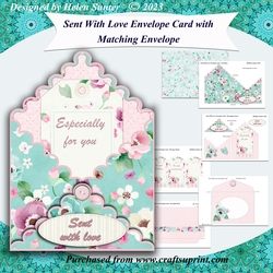Sent With Love Envelope Card with Matching Envelope