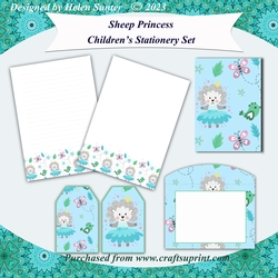 Sheep Princess Childrens Stationery Set