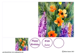 Impressionist Floral Cut and Fold Card 2