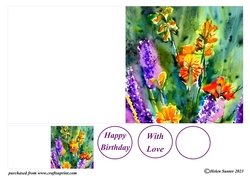 Impressionist Floral Cut and Fold Card 3