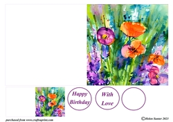 Impressionist Floral Cut and Fold Card 4