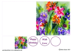 Impressionist Floral Cut and Fold Card 7