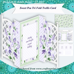 Sweet Pea Tri Fold Trellis Card