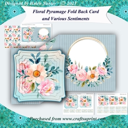 Floral Pyramage Fold Back Card with Various Sentiments