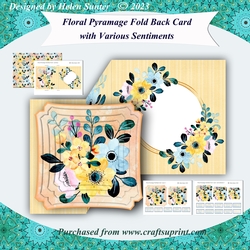 Floral Pyramage Fold Back Card with Various Sentiments 4
