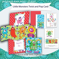 Little Monsters Twist and Pop Birthday Card