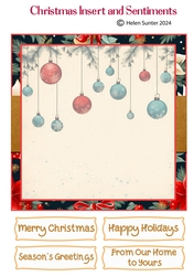 Blank Christmas Insert and Sentiments