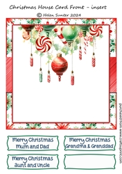 Blank Christmas Insert and Sentiments