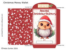 Christmas Bird Money Wallet / Envelope
