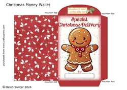 Christmas Gingerbread Man Money Wallet / Envelope