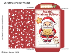 Christmas Santa and Cat Wallet / Envelope