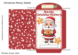 Christmas Santa and Stars Wallet / Envelope 