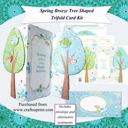 Spring Breeze Tree Shaped Tri fold Fold Back 3D Decoupage Card Kit