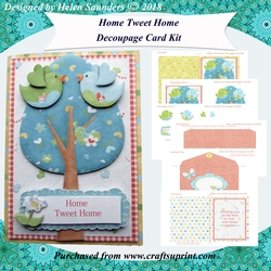 Home Tweet Home Decoupage Card Kit New Home, Moving Home, House warming