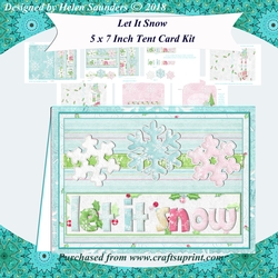 Let It Snow 3D Decoupage 5 x 7 Inch Tent Card Kit Blue