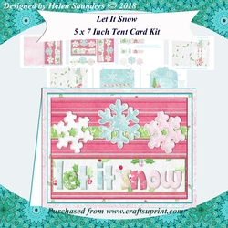 Let It Snow 3D Decoupage 5 x 7 Inch Tent Card Kit Pink