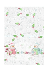 Snowman Christmas Insert to fit 5 x 7 Inch Tent Card Let It Snow