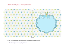 Polka Dots & Butterfly Blank Insert to Fit 5.5 x 5.5 Inch Square Card