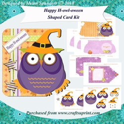 Happy H-owl-oween Shaped 3D Decoupage Halloween Card Kit