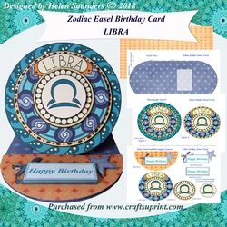 Libra - Zodiac Easel Birthday Card