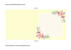 Lemon Yellow Blank Floral Insert 5 x 5 Inch Square