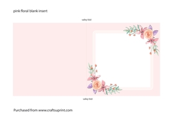Pink Blank Floral Insert 5 x 5 Inch Square