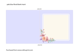 Pale Blue Blank Floral Insert 5 x 5 Inch Square
