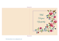 Climbing Roses Quick and Easy Print, Cut and Fold Sympathy Card