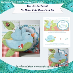 You Are So Tweet! No Holes Fold Back Card Blue Bird