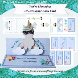 You Are Llamazing 3D Decoupage Easel Card Kit