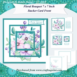 Floral Bouquet 7 x 7 Inch Stacker Card Front