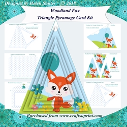 Woodland Fox Triangle Pyramage Card & Envelope Kit