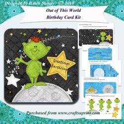 Out of This World Decoupage Birthday Card Kit