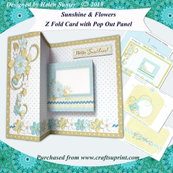 Sunshine and Flowers Z Fold Card with Pop Out Panel