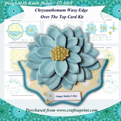 Chrysanthemum Wavy Edge Over the Top Decoupage Card Kit with Envelope & Inserts