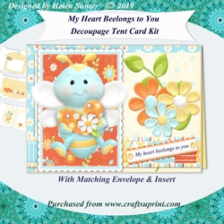 My Heart Beelongs to You Tent Card with Insert, Matching Envelope & Extra Sentiment Tags