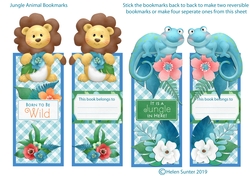 Jungle Animals Lion and Lizard Reversible Over the Edge Bookmarks