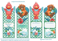 Jungle Animals Parrot and Orangutan Reversible Over the Edge Bookmarks