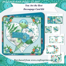 You Are The Best Rounded corner Decoupage Card Kit with Insert & Envelope