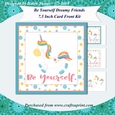 Be Yourself Unicorn 7.5 Inch Square Card Front Kit