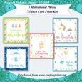 5 Motivational Phrases 7.5 Inch Square Card Fronts Dreamy Friends Bumper Kit