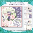 Birdsong Layered Floral 7.5 Inch Birthday Card Front & Insert