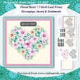 Floral Heart 7.5 Inch Card Font, Decoupage, Insert and Sentiments No.4